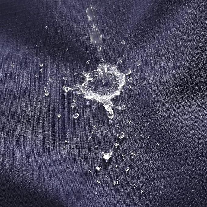 OTU Men's Lightweight Waterproof Hooded Rain Jacket Outdoor Raincoat Shell Jacket for Hiking Travel