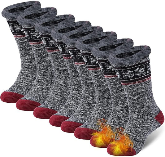Sunew Warm Thermal Socks 4 Pack, Mens Womens Winter Heated Outdoor Skiing Thermal Socks