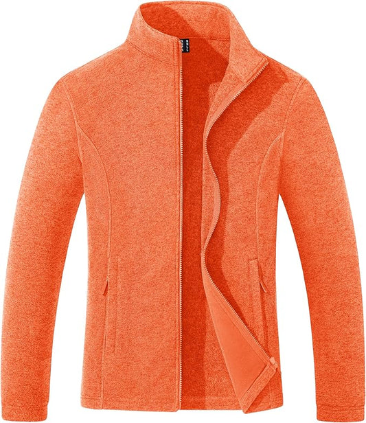 MAGCOMSEN Fleece Jacket Women Zip UP Lightweight Soft Polar Warm Winter Jackets for Women with Pockets Outdoor Hiking