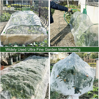 Garden Netting for Raised Bed 10'x 26', Mesh Netting Plant Covers, Bird Netting for Garden Protection, Plant Net Barrier, Screen for Row Cover, Vegetables, Fruits, Flowers