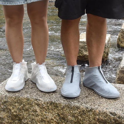 Waterproof Shoe Covers Slip-Resistant Overshoes Newly Upgraded and Latest Model for Men Women, Reusable Rain Boots for Outdoor, Cycling, Hiking, Work (Transparent, XL (Women 11-13, Men 10.5-13))