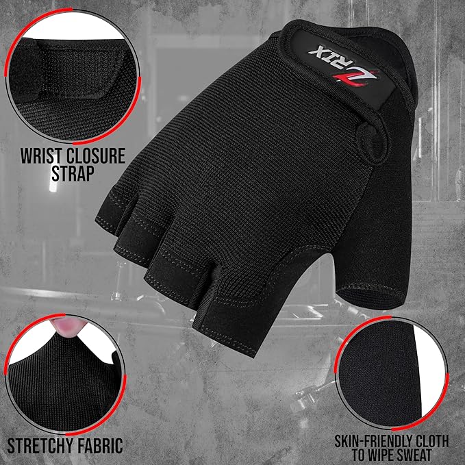 ZRIX Well Vented Weight Lifting Gym Workout Gloves with Wrist Wrap Support for Men & Women & Adult, Full Palm Protection, Training, Fitness, Hanging, Pull ups, Cycling & Hand Grip Gloves