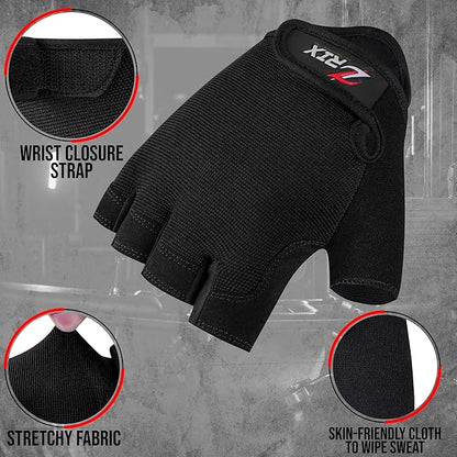 ZRIX Well Vented Weight Lifting Gym Workout Gloves with Wrist Wrap Support for Men & Women & Adult, Full Palm Protection, Training, Fitness, Hanging, Pull ups, Cycling & Hand Grip Gloves