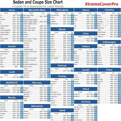 All Weather Waterproof car Cover Good for rain Snow uv Protection dust mid-Size Sedan Altima Accord Prius Impreza Passat Fusion Camry Model 3 Black