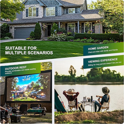 ALPHA CAMP Oversized Folding Camping Chairs High Backrest Heavy Duty Lawn Chairs for Adults Support 500 LBS Portable Camp Chairs with Cup Holders Large Side Pocket for Outdoor