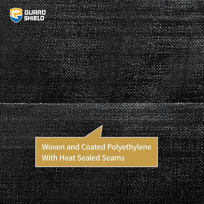 GUARD SHIELD Super Heavy Duty Black/Silver Ploy Tarp Cover 10x20 Feet Waterproof Tarps 16mil Thick UV and Tear Resistant Tarpualin