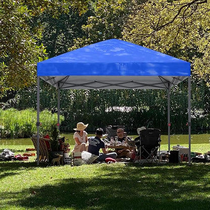 ABCCANOPY 10x10 Pop Up Canopy - Outdoor Patio Portable Canopy Tent Gazebo Heavy Duty for Backyard and Deck with 4 Sandbags and 8 Stakes(Blue, 10x10)