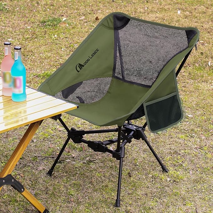 MOON LENCE Portable Camping Chair Backpacking Chair - The 4th Generation Ultralight Folding Chair - Compact, Lightweight Foldable Chairs for Hiking Mountaineering, Beach