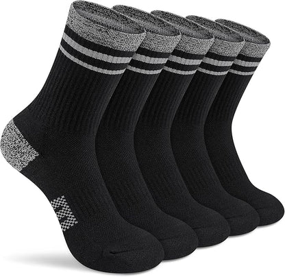 Gonii Women Athletic Crew Socks 5-6 Pairs - Comfort & Cushioned for Running, Hiking, Sports Arch Compression Socks