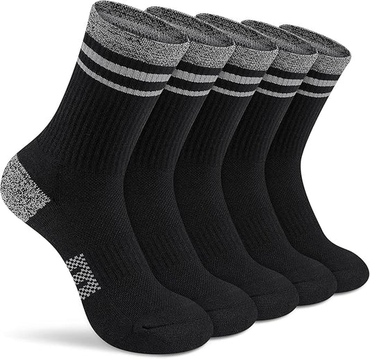 Gonii Women Athletic Crew Socks 5-6 Pairs - Comfort & Cushioned for Running, Hiking, Sports Arch Compression Socks
