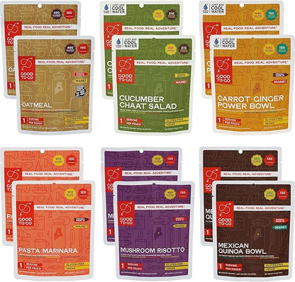GOOD TO-GO Food Kit Assortments | Camping Food, Backpacking Food | Just Add Water Meals, Backpacking Meals | Dehydrated Meals Taste Better Than Freeze Dried Meals
