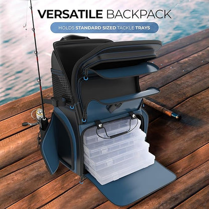 Reaction Tackle Fishing Tackle Bag – Salt Water Resistant Fishing Bag, 1000D PVC Waterproof Material, Tackle Box Organizer with Dividers for 3600 or 3700 Trays (Small, Medium, Backpack only fit 3600)