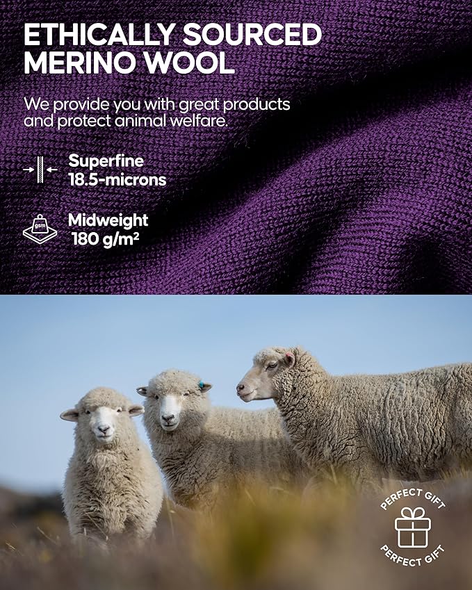 DANISH ENDURANCE Merino Wool Long Sleeve for Women, Thermal Vests for Women, Base Layer Underwear Tops, Winter Thermals