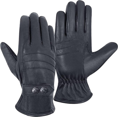 Riparo Winter Gloves for Men, Leather Winter Gloves for Cold Weather, Snow Gloves for Motorcycle Driving Hiking Outdoor