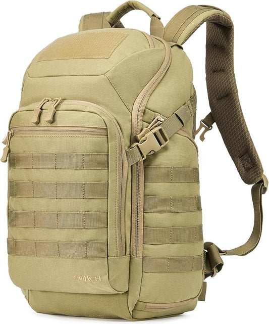 32L Military Tactical Backpack Assault Pack | Fit 17 Inch Laptop, Hiking, Survival, Travel, Work, Daily Use (Tan)