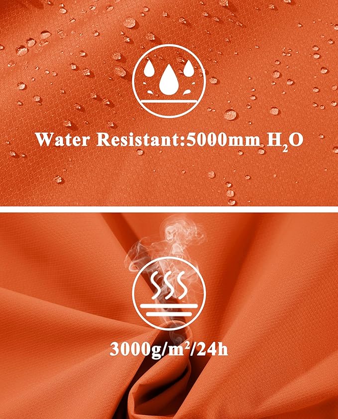 MAGCOMSEN Men's Lightweight Windbreaker Rain Jacket Raincoat with Detachable Hood for Hiking Fishing Activewear