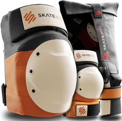 SKATEWIZ Skating Protective Gear Adult Knee Pads, Elbow Pads and Wrist Guards for Adults [6pc] - Shield - Roller Skates, Inline, Skateboard - Designed in Germany