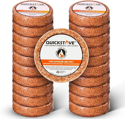 Fire Starters (20 Pack) – Waterproof Emergency Fuel Disks for Camping Essentials, Wood Stove, Fireplace, Fire Pit, Survival Kit, Campfire & Outdoor Accessories