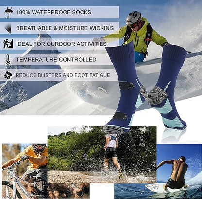 RANDY SUN Waterproof Socks, Unisex Hiking Wading Trail Running Kayaking Crew Socks