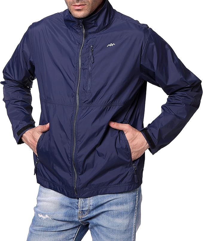 TRAILSIDE SUPPLY CO. Mens Windbreaker Jackets Lightweight Packable Jacket,Windproof and Dustproof