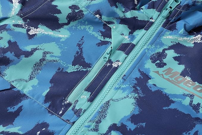 MGEOY Boys Girls Rain Jackets Lightweight Waterproof Hooded Raincoats Windbreakers for Kids 4-14Y