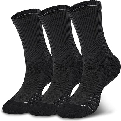 Hylaea Compression Running Socks for men, Coolmax Anti-Blister Cushion Crew Socks for Athletic, Moisture Wicking & Seamless