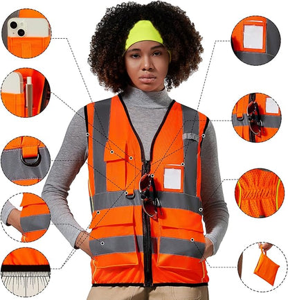 A-SAFETY High Visibility Reflective Safety Vest Customize Logo (XS-8XL)