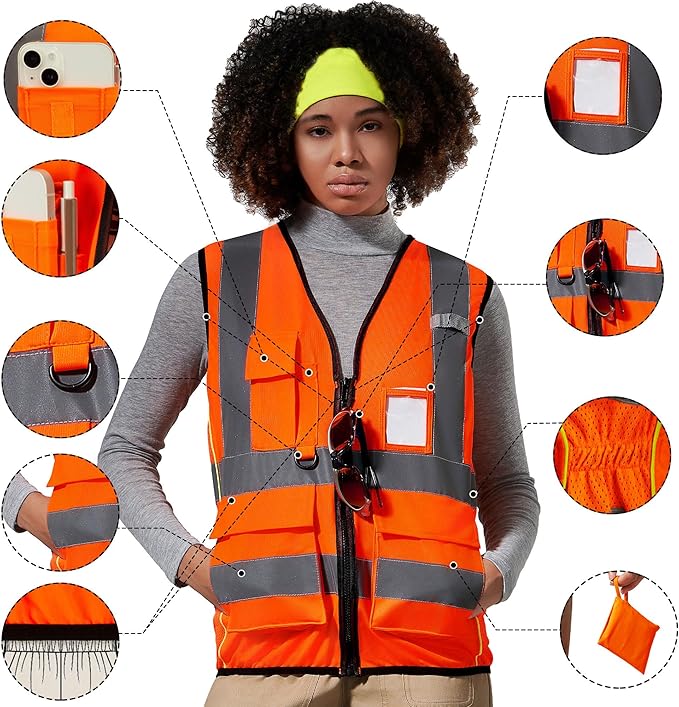 A-SAFETY High Visibility Reflective Safety Vest Customize Logo (XS-8XL)