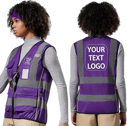 A-SAFETY High Visibility Reflective Safety Vest Customize Logo (XS-8XL)