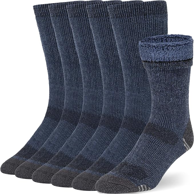 Buttons & Pleats Wool Socks for Men & Women Merino Thermal Warm Cozy Winter Boot Sock