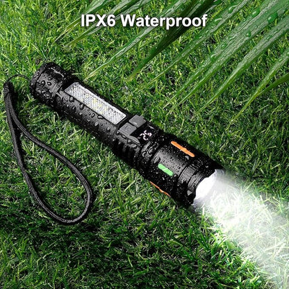 Rechargeable Flashlight High Lumens 900,000L, Peascat Super Bright LED Handheld Flashlights, Rechargeable Power Tactical Flash Light With 5 Modes, Cob Side Light, USB C, Waterproof For Home, Emergency