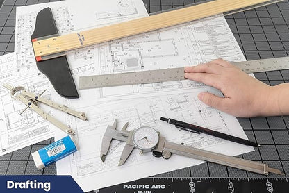 Pacific Arc 24 Inch Stainless Steel Ruler with Inch/Metric Conversion Table