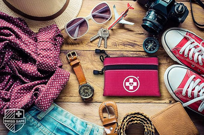 Swiss Safe 2-in-1 First Aid Kit for Car, Travel & Home, Businesses - Bonus Mini Kit for Medical Emergency Aid, Survival, Camping - 64 Piece, Travel FAK