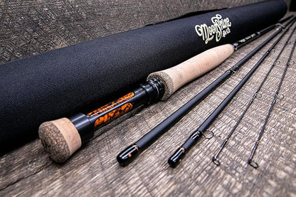 Moonshine Rod Co. Fly Fishing Rod with Carrying Case and Extra Rod Tip Section, Slow-Medium-Fast Action