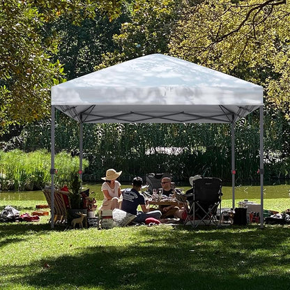 ABCCANOPY 10x10 Pop Up Canopy - Outdoor Patio Portable Canopy Tent Gazebo Heavy Duty for Backyard and Deck with 4 Sandbags and 8 Stakes(White, 10x10)