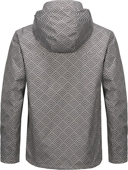 Little Donkey Andy Men's Waterproof Rain Jacket Outdoor Lightweight Rain Shell Coat for Hiking,Golf,Travel