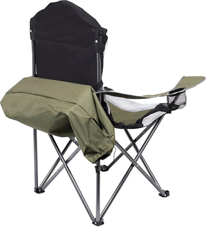 Internet's Best Padded Camping Folding Chair - Comfortable Outdoor Sports Chairs w/Cup Holder, Portable Carry Bag - for Beach, Park, Soccer, Baseball, Softball, Picnic, Adults - Green 2 - Pack