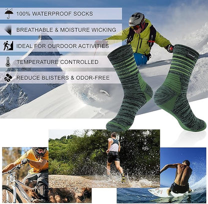 RANDY SUN Waterproof Socks, Unisex Hiking Wading Trail Running Kayaking Crew Socks