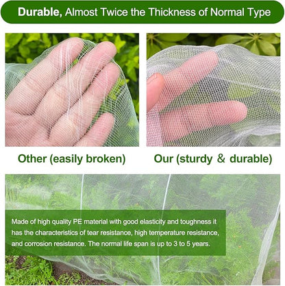Garden Netting, Jevrench Durable Ultra Fine Garden Netting, Garden Plant Cover Row Cover Makes Plants, Vegetables, Fruits, and Flowers Grow Better (13ft x 16ft)