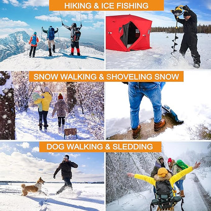 Ice Cleats for Shoes and Boots, Walk Traction Snow Cleats Crampons Anti Slip 11 Studs Ice Shoes Grippers for Women Men Ice Fishing Walking on Snow Ice