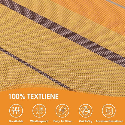 Lazy Daze Hammocks Quick Dry Hammock with Spreader Bar Textliene Fabric Double 2 Person Hammock with Chains Outdoor Patio Poolside Backyard Beach 450 lbs Capacity, Coffee Stripes