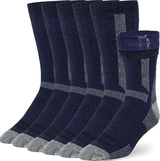 Buttons & Pleats Wool Socks for Men & Women Merino Thermal Warm Cozy Winter Boot Sock
