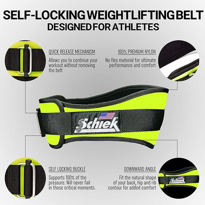 Schiek Sports Model 2004 Nylon 4 3/4" Weight Lifting Belt - Black
