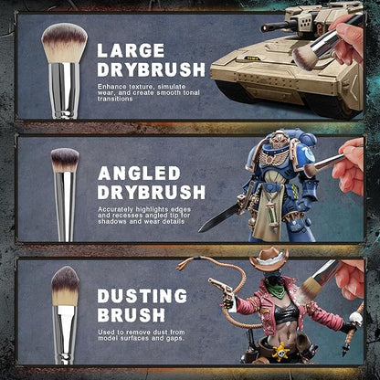 Miniature Paint Brushes Dry Brush, 20PCS Fine Detail Paint Brush Set for Blending, Dusting, Acrylic Oil Watercolor Painting, Model Painting, Crafts, Paint by Numbers