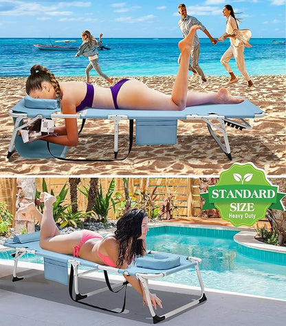 ABORON Folding Camping Cot for Adults, Double Layer 1200D, 500lb Capacity, Heavy Duty Guest Cot with Mat & Carrying Bag for Indoor & Outdoor Use