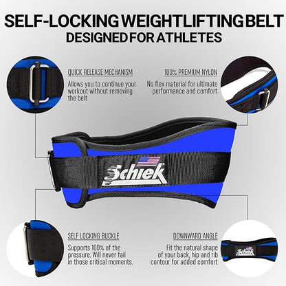 Schiek Sports Model 2004 Nylon 4 3/4" Weight Lifting Belt - Black