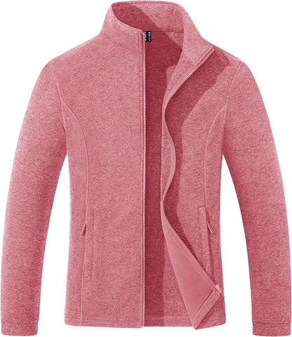 MAGCOMSEN Fleece Jacket Women Zip UP Lightweight Soft Polar Warm Winter Jackets for Women with Pockets Outdoor Hiking