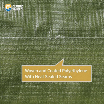 GUARD SHIELD Tarp Green Tarps Heavy Duty Waterproof 20x30 Feet Extra Large Outdoor Tarp Cover 12mil