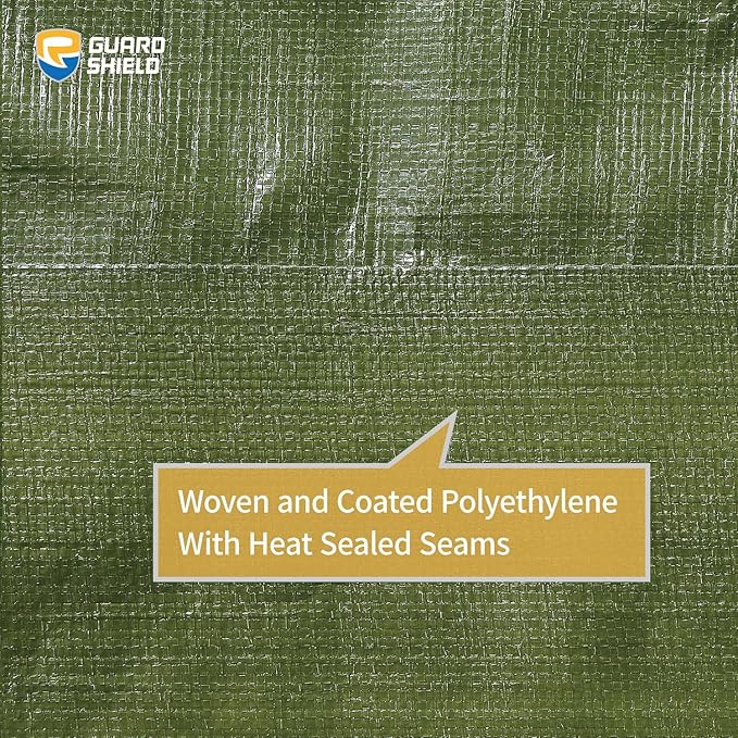 GUARD SHIELD Tarp Green Tarps Heavy Duty Waterproof 16x20 Feet Extra Large Outdoor Tarp Cover 12mil