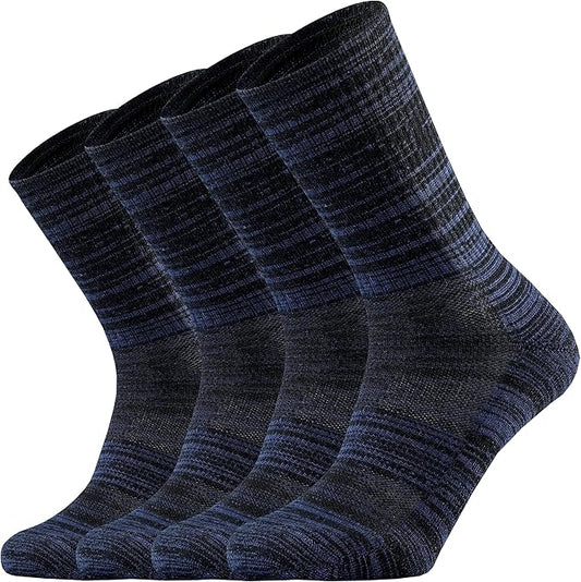 Ortis Men's Merino Wool Cushion Crew Socks with Moisture Wicking Control Light Weight Breathable for Outdoor Hiking Cycling
